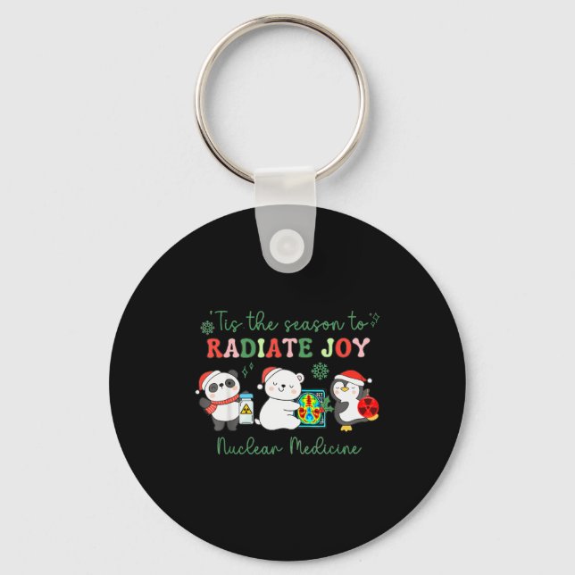 Nuclear Medicine Tech Christmas Holiday Radiology  Key Ring (Front)