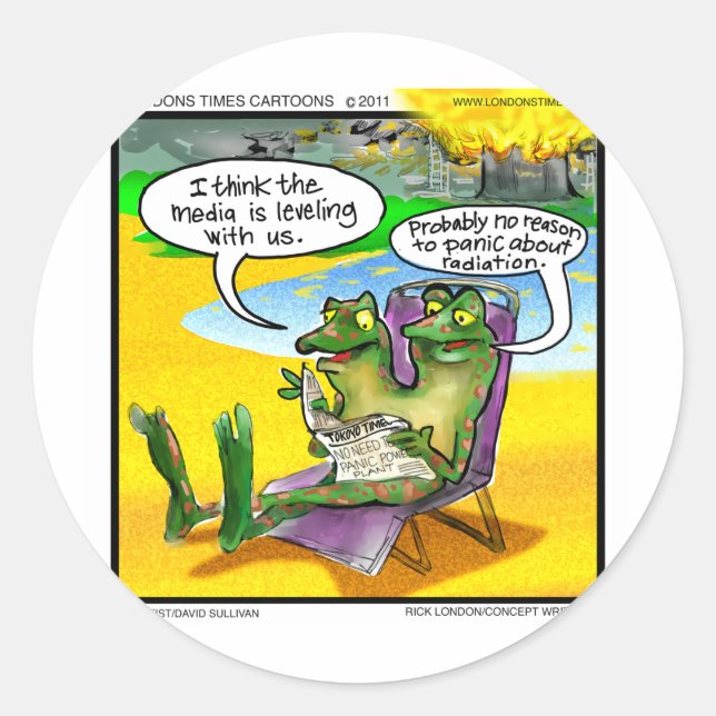 Nuclear Neighbours (Twin Frogs) Funny Gifts & Card Classic Round Sticker (Front)