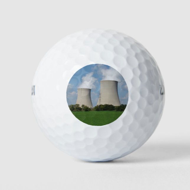 Nuclear Power Plant Cooling Towers Golf Balls (Front)