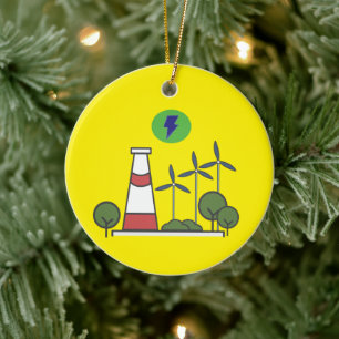 Nuclear power plant design  ceramic tree decoration