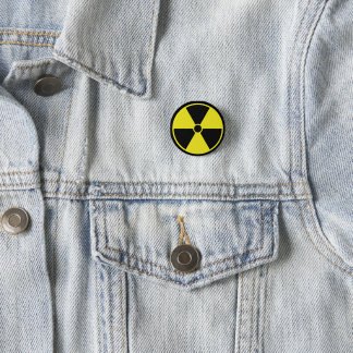 Nuclear radiation symbol 3 cm round badge