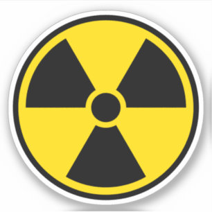Nuclear radiation symbol, black border
