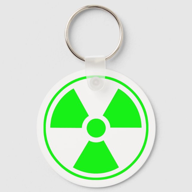 Nuclear Radioactive Radiation Symbol in green Key Ring (Front)