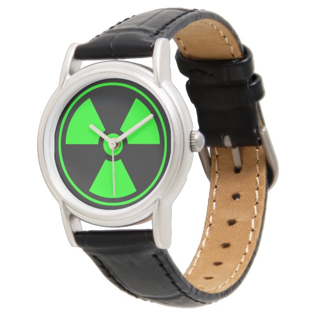 Nuclear Radioactive Radiation Symbol in green Watch (Angled)