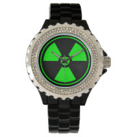 Nuclear Radioactive Radiation Symbol in green