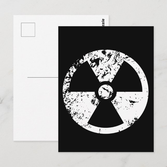 Nuclear radioactive sign postcard (Front/Back)
