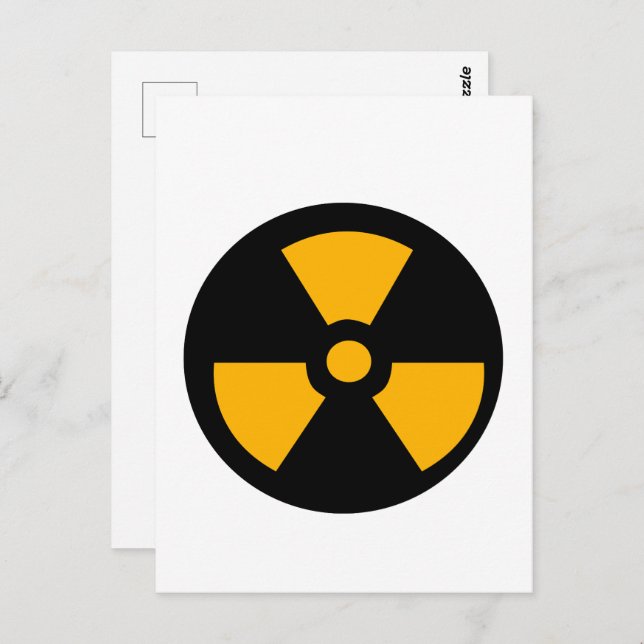 Nuclear radioactive sign postcard (Front/Back)