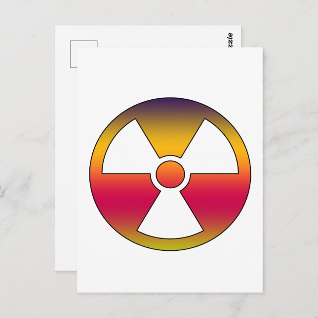 Nuclear radioactive sign postcard (Front/Back)