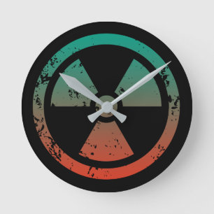 Nuclear radioactive sign round clock