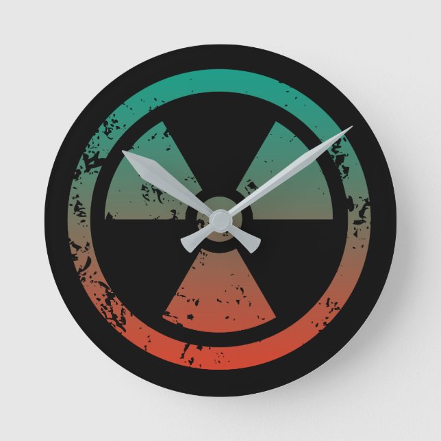 Nuclear radioactive sign round clock (Front)