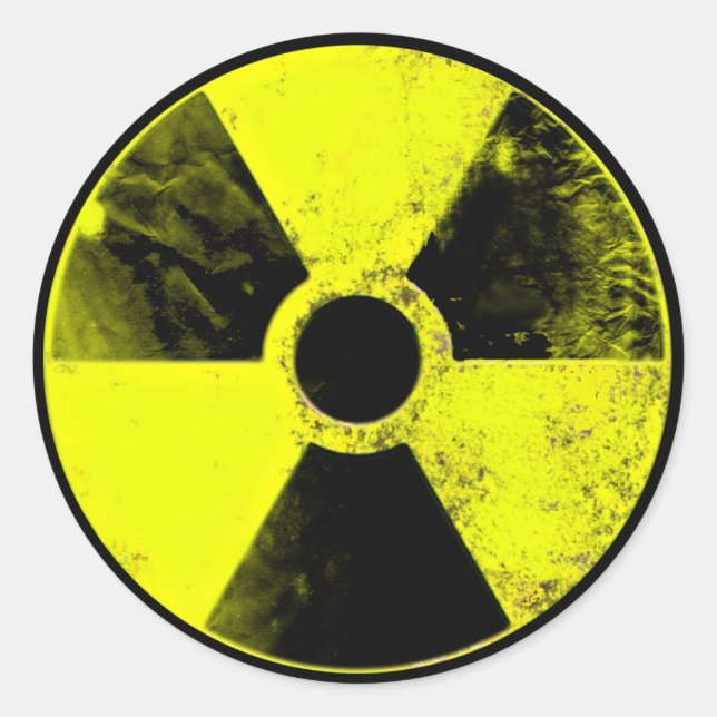 nuclear sign classic round sticker (Front)