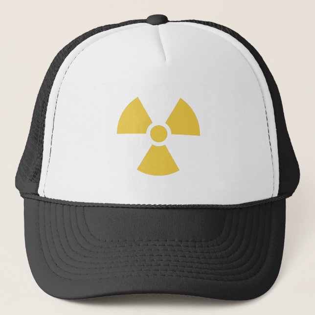 Nuclear symbol yellow trucker hat (Front)