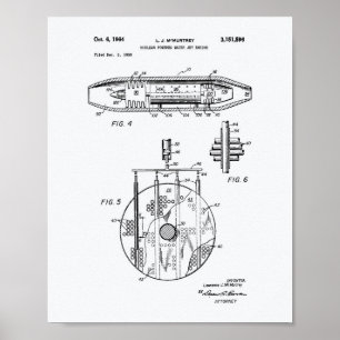 Nuclear Water Jet Engine 1959 Art  White Paper Poster