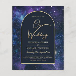 NUDGET Starry Night Purple Blue Wedding INVITE Flyer