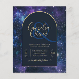 NUDGET Starry Night Purple Blue Wedding INVITE Flyer