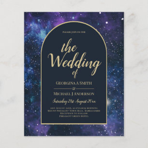 NUDGET Starry Night Purple Blue Wedding INVITE Flyer