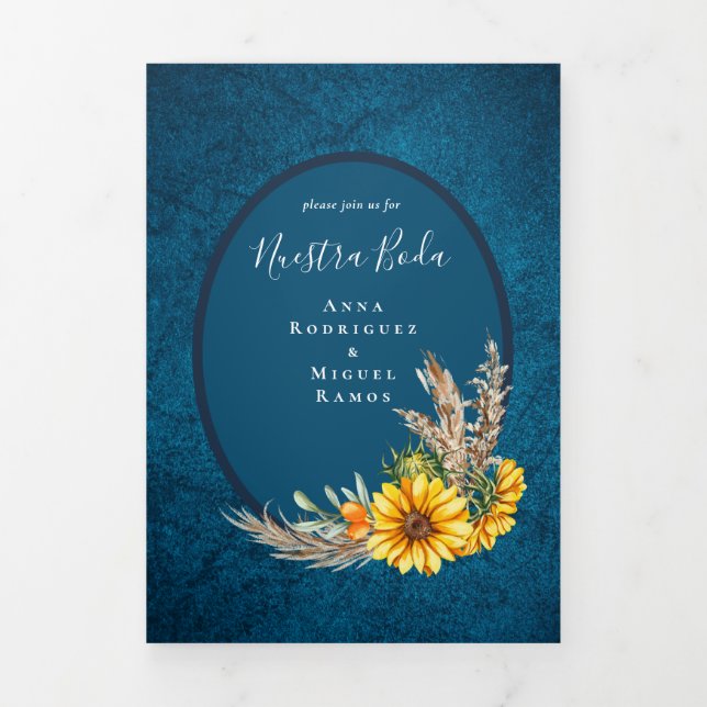 Nuestra Boda 6 page Spanish Wedding Invite (Cover)