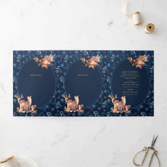 Nuestra Boda 6 page Spanish Wedding Invite (Outside)