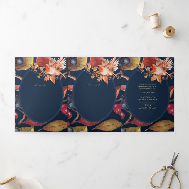 Nuestra Boda 6 page Spanish Wedding Invite (Outside)