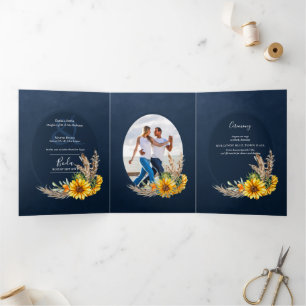 Nuestra Boda 6 page Sunflowers Wedding Invite