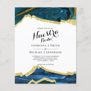 Nuestra Boda AGATE Gold Spanish Wedding INVITE
