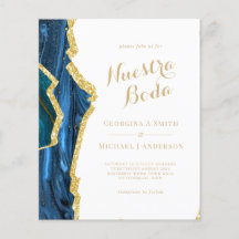 Nuestra Boda AGATE Gold Spanish Wedding INVITE