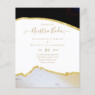 Nuestra Boda AGATE Gold Spanish Wedding INVITE