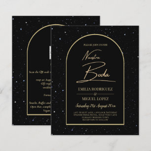 NUESTRA BODA BLACK GOLD Starry Night INVITE
