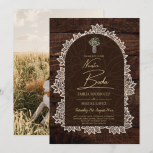 Nuestra Boda Budget Photo Wedding Invite Rustic