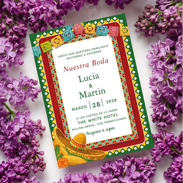 Nuestra Boda Colorfull Mexican Fiesta Invitation (Creator Uploaded)