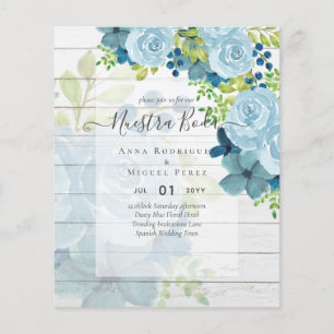 NUESTRA BODA Dusty Blue Floral BUDGET Flyer