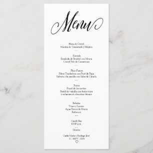 NUESTRA BODA Editable Spanish Menu Card