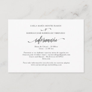 NUESTRA BODA Editable Spanish wedding info card