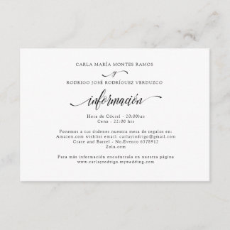 NUESTRA BODA Editable Spanish wedding info card