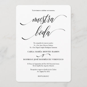 NUESTRA BODA Editable Spanish wedding invitation