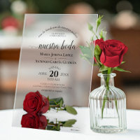 Nuestra Boda Elegant Red Rose Spanish Wedding
