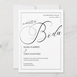 Nuestra Boda_Elegant Spanish Wedding Invitation
