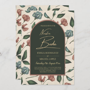 Nuestra Boda Emerald Green Terracotta Fall Invite