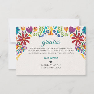 Nuestra Boda Flowers Botanical Spanish Wedding Thank You Card