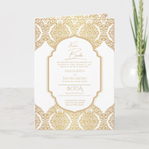 Nuestra Boda GOLD 4age Spanish Wedding INVITE 