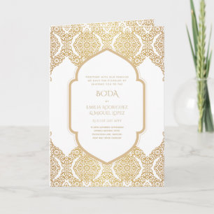 Nuestra Boda GOLD 4age Spanish Wedding INVITE