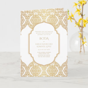 Nuestra Boda GOLD 4age Spanish Wedding INVITE 