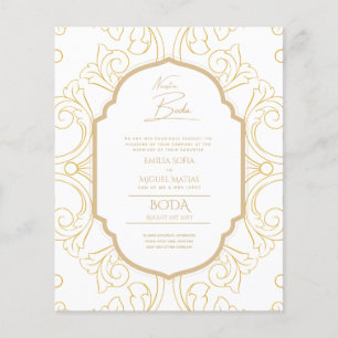 Nuestra Boda GOLD Frame Spanish Wedding INVITE