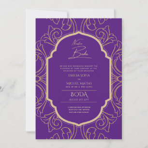 Nuestra Boda GOLD Frame Spanish Wedding INVITE