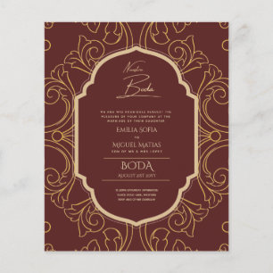 Nuestra Boda GOLD Frame Spanish Wedding INVITE Flyer
