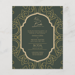 Nuestra Boda GOLD Frame Spanish Wedding INVITE Flyer