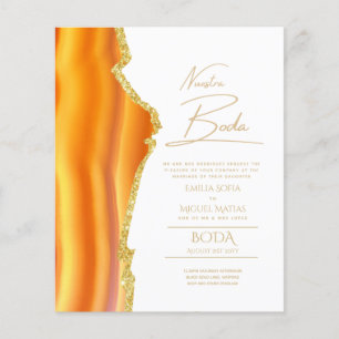 Nuestra Boda Gold Text AGATE Wedding INVITE