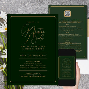 Nuestra Boda   GREEN GOLD Wedding incl. Details Invitation