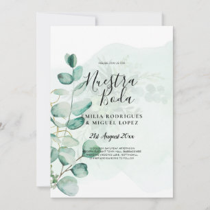 NUESTRA BODA Greenery Spanish WEDDING Invitation