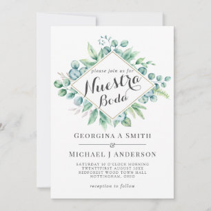 Nuestra Boda Invitacion Eucalyptus Modern Greenery